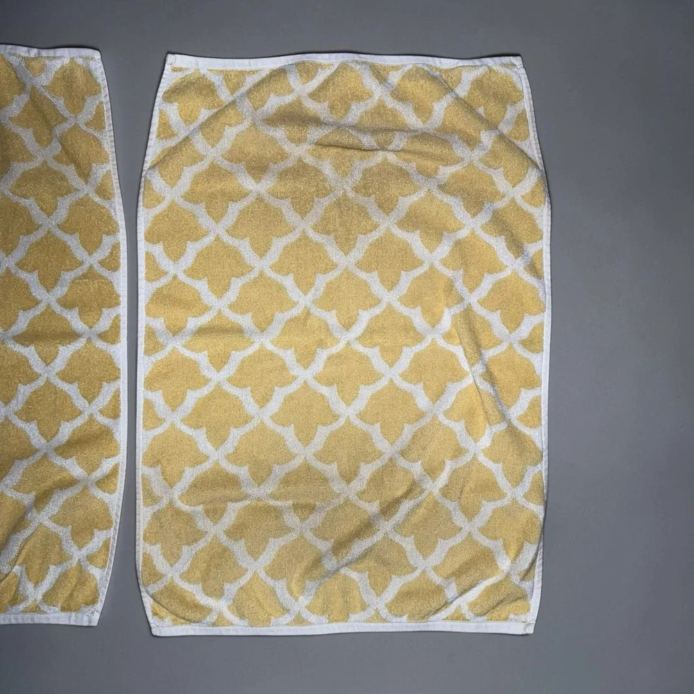 POTTERY BARN Set Of 4 Marlo Marigold Organic Cotton Turkish Towels 2 Bath 2 Hand